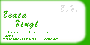 beata hingl business card