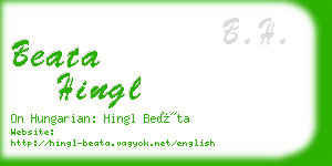 beata hingl business card